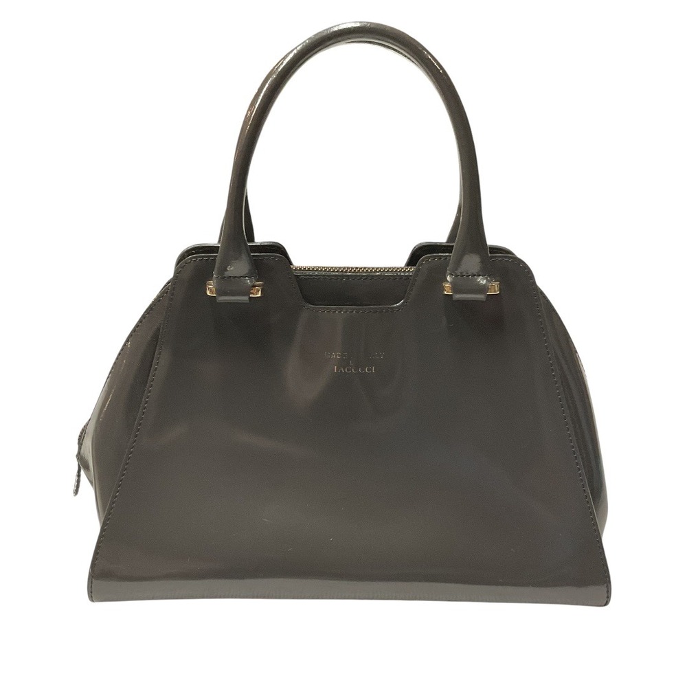 Iacucci Italian Leather Satchel Top Handle Handbag Charcoal Gray Made in Italy
